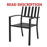 (2) StyleWell Stackable Steel Slat Chair, Black