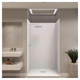 48x34x84 Alcove Shower Kit with Subway Walls