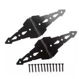 (2-Pack) 8 in. Black Strap Hinges