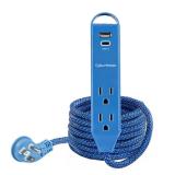 2-Outlet Surge Protector, USB-A, USB-C