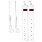 3 ft 6-Outlet Power Strip (2-Pack)