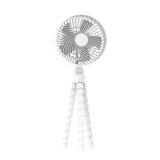 5 in. Mini Portable Octopus Clip-On Fan, White