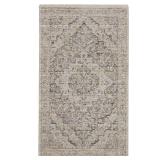Nyle Ivory Taupe 3x5 Vintage Persian Rug