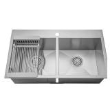 33 in. Drop-in Double Bowl Sink
