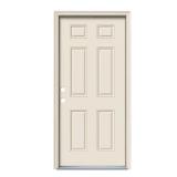 36x80 6-Panel Primed Front Door w/ Brickmould
