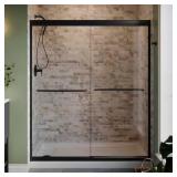 Matte Black Frameless Shower Door, 1/4" Glass