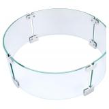 Fire Pit Wind Guard 23" Glass Shield