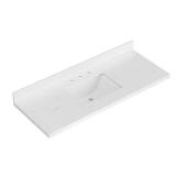 Carrara White Quartz Vanity Top, 54"W x 22"D