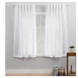Bella White Sheer Curtain Panel 54x63 (2)
