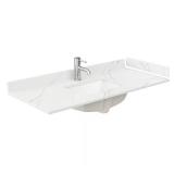 48 in. W Quartz White Vanity Top, Giotto Sink