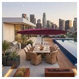 KOTSICO 15 ft Double-Sided Umbrella Burgundy