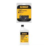 DEWALT 12 in. Chainsaw Chain (45-Link) and Oil