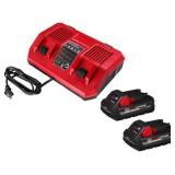 Milwaukee M18 Dual Bay Charger + 2x3.0Ah