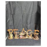 "Peace" Nativity Figurine Set