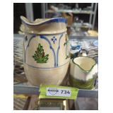 Vintage Hand-Painted Ceramic Pitcher Set