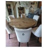 Dining Table with 6 Chairs 60" D x 30 1/4" H