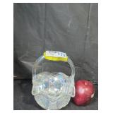 Iridescent Glass Basket with Handle
