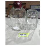 Pair of Clear Glass Jars