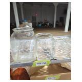 Set of Three Glass Vases with Rippled Design