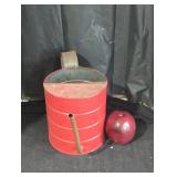 Vintage Red Watering Can with Apple Decoration