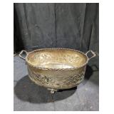 Ornate Footed Oval Bowl with Handles
