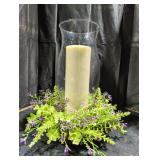 Candle Holder Set with Decorative Wreath