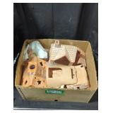 Collection of Decorative Clay House Candle Holders