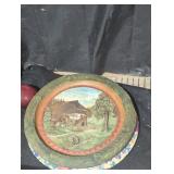 Decorative Wooden Plate Trio