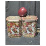 Vintage Decorative Tin Canister Set