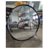 Round Mirror with Black Frame