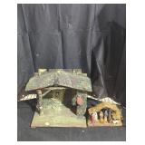 Rustic Nativity Scene with Two Stables