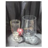 Pair of Clear Glass Vessels