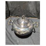 Vintage Lidded Bowl with Napkin Rings Set