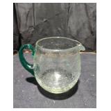 Glass Pitcher with Green Handle