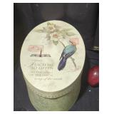 Decorative Oval Storage Box with Bird Motif