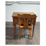 Vintage Wooden Desk and Chair Set