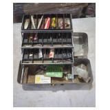 Vintage Fishing Tackle Box with Assorted Lures