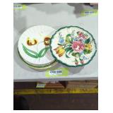 Set of Floral Hand-Painted Decorative Plates