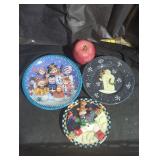 Set of Three Snowman-Themed Decorative Plates