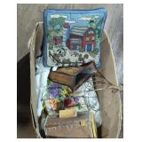 Box of Mixed Decorative Items and Crafts