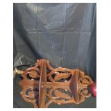 Carved Wooden Corner Shelf