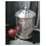 Vintage Metal Compost Bin with Lid