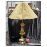 Vintage Yellow Metal Table Lamp with Shade