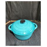 Turquoise Enameled Cast Iron Dutch Oven