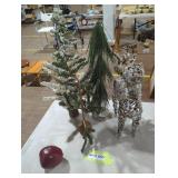 Rustic Holiday Decor Set with Reindeer and Trees