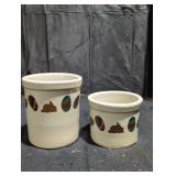 Pottery Crock Set with Bunny and Egg Motif