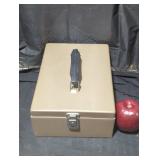 Vintage Metal Storage Box with Handle