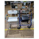 Adjustable Shower Chair and Mobility Walker Set
