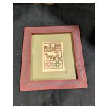 Framed Folk Art Cutout Signed 1987