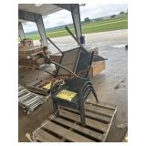 Patio seats green & tan 4xbid